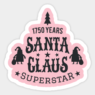 Santa Claus Superstar - Santa Claus College Style - Funny Christmas illustration Sticker